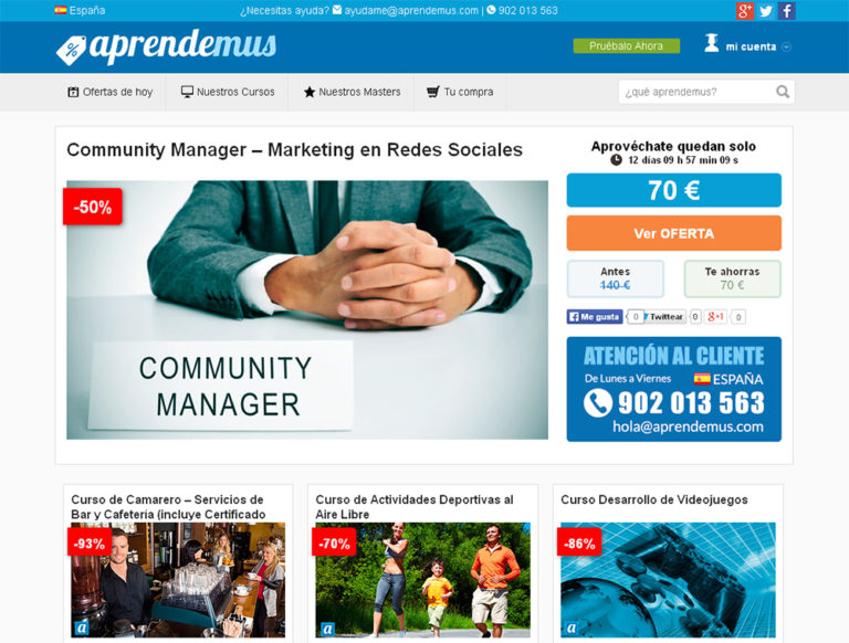 Como realizar curso Community Manager con 50% Descuento en Aprendemus
